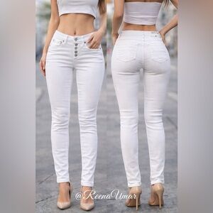 True Religion Jennie Row White Button Fly Jeans – Size 24